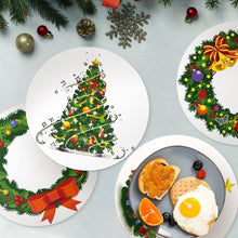 Load image into Gallery viewer, Paint by numbers 8" Placemats (4 pieces) - Christmas Wreath