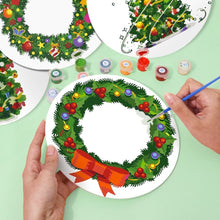 Load image into Gallery viewer, Paint by numbers 8" Placemats (4 pieces) - Christmas Wreath