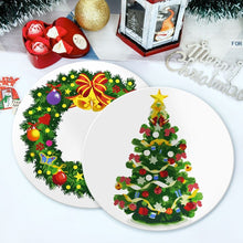 Load image into Gallery viewer, Paint by numbers 8" Placemats (4 pieces) - Christmas Wreath