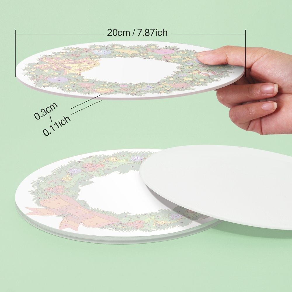 Paint by numbers 8" Placemats (4 pieces) - Christmas Wreath