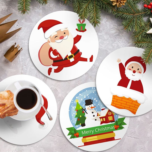 Paint by numbers 8" Placemats (4 pieces) - Santa Claus