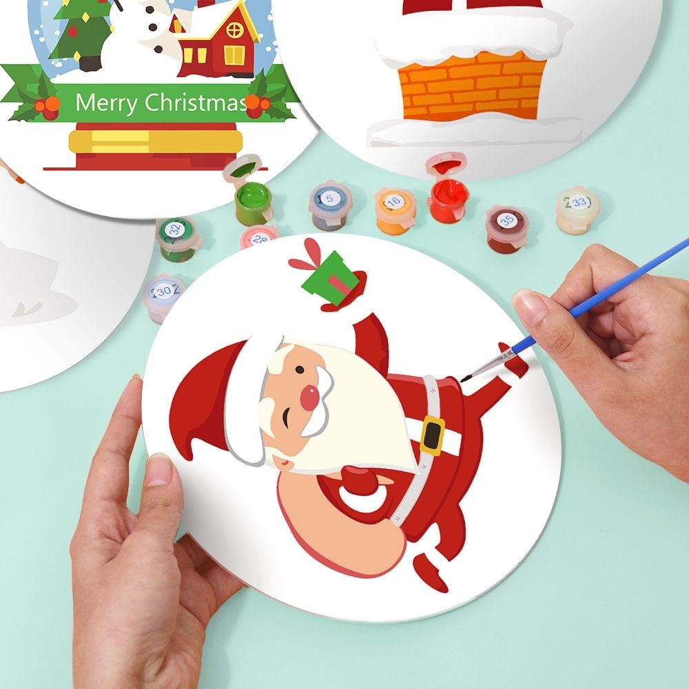 Paint by numbers 8" Placemats (4 pieces) - Santa Claus