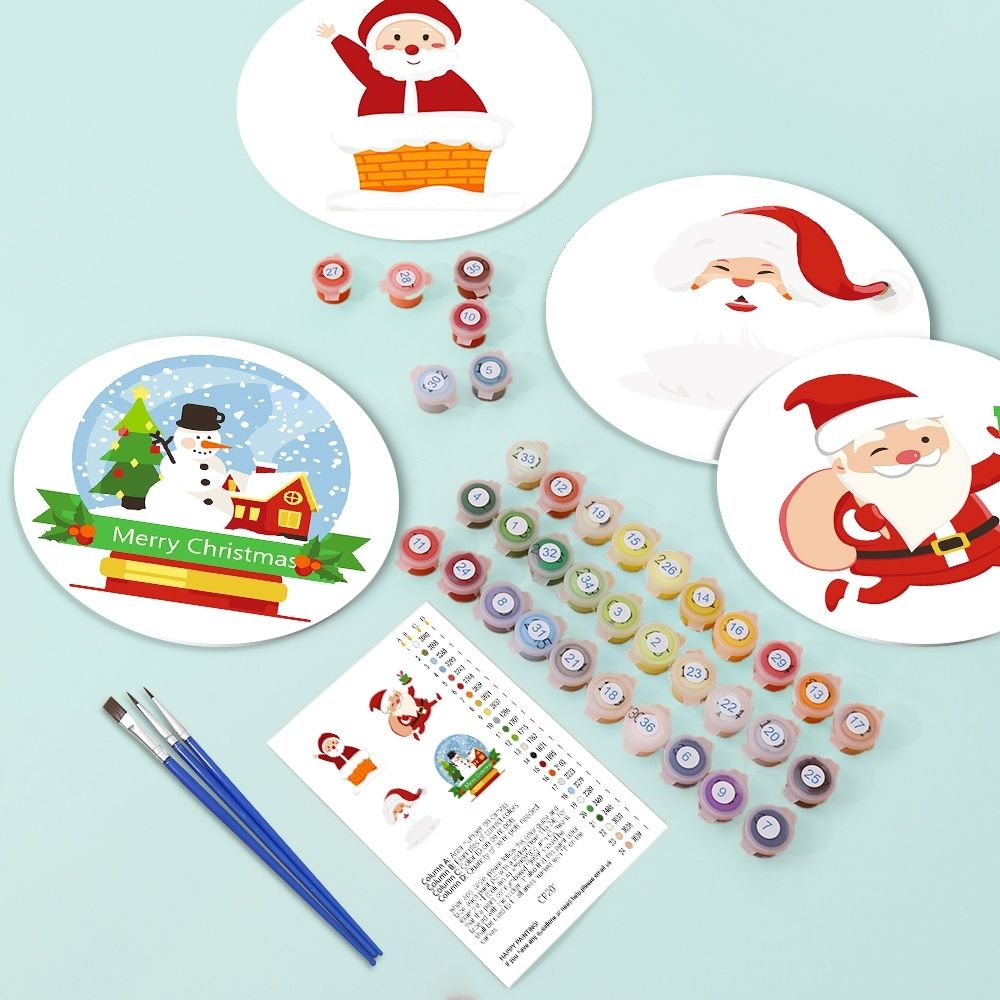 Paint by numbers 8" Placemats (4 pieces) - Santa Claus