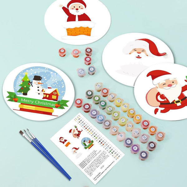 Paint by numbers 8" Placemats (4 pieces) - Santa Claus