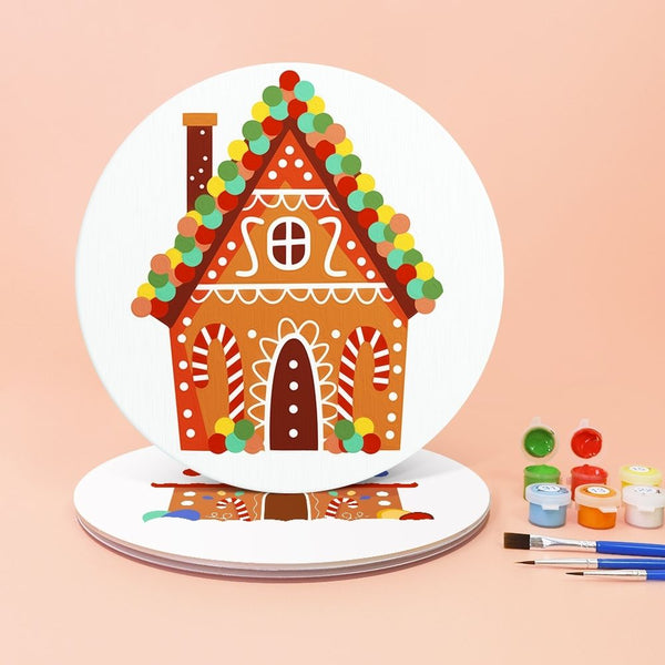 Paint by numbers 8" Placemats (4 pieces) - Gingerbread House