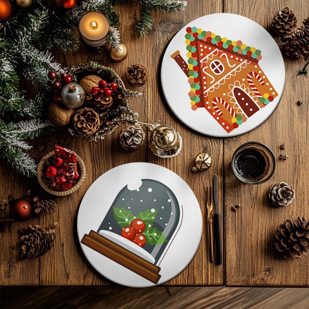 Paint by numbers 8" Placemats (4 pieces) - Gingerbread House