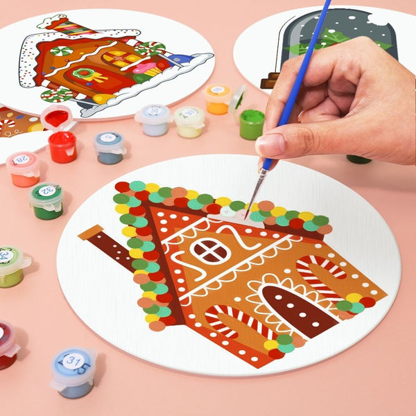 Paint by numbers 8" Placemats (4 pieces) - Gingerbread House
