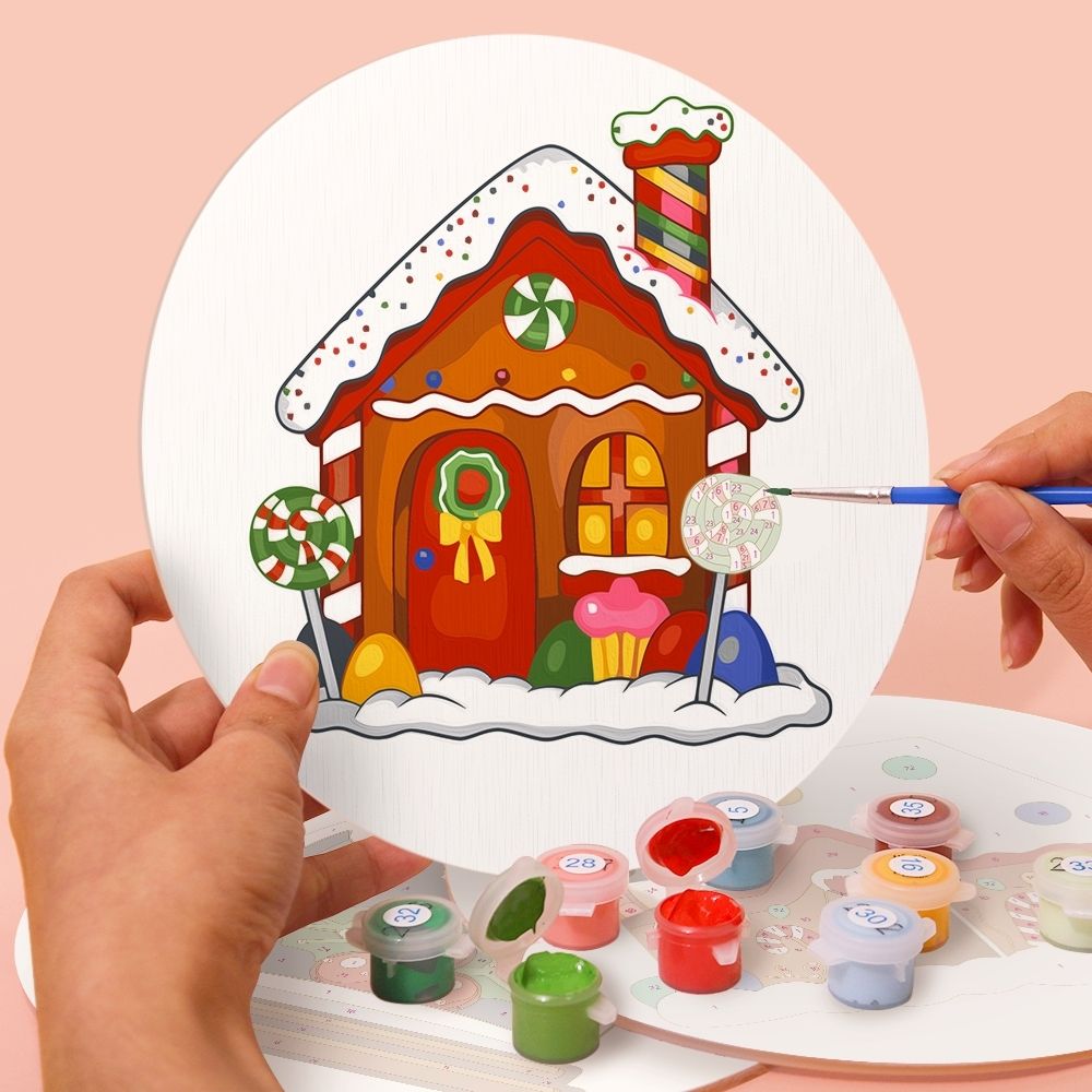Paint by numbers 8" Placemats (4 pieces) - Gingerbread House