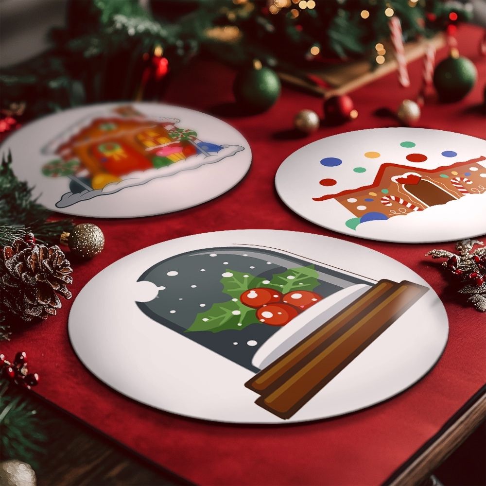 Paint by numbers 8" Placemats (4 pieces) - Gingerbread House