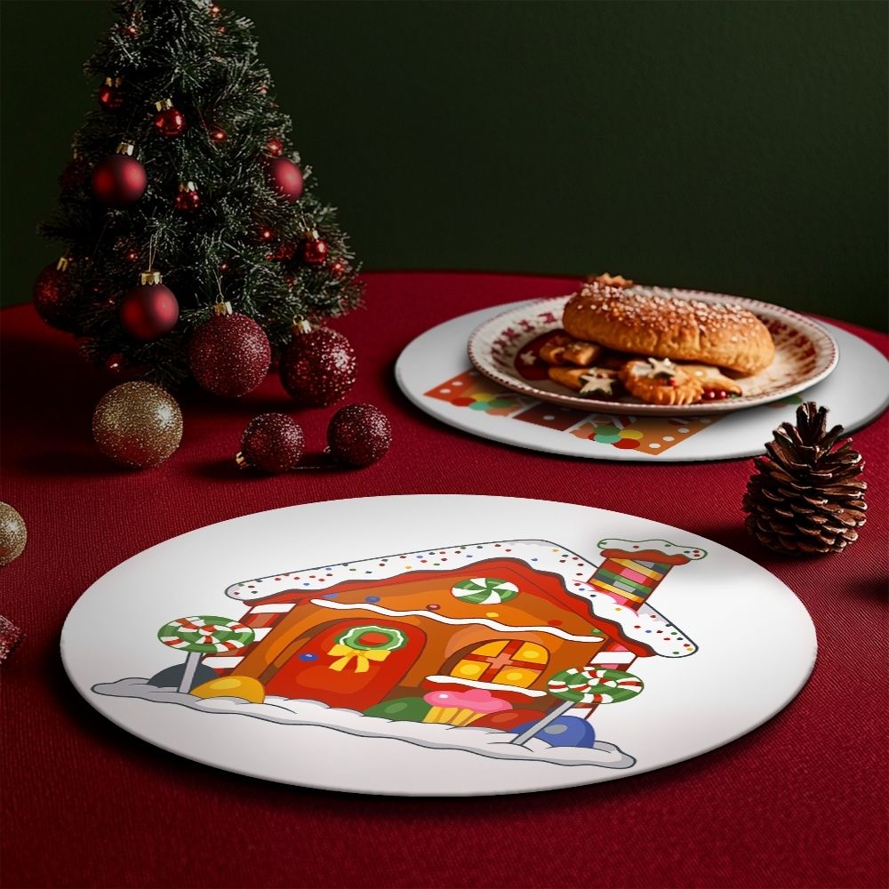 Paint by numbers 8" Placemats (4 pieces) - Gingerbread House