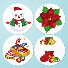 Load image into Gallery viewer, Paint by numbers 8" Placemats (4 pieces) - Snowman Figured'Art
