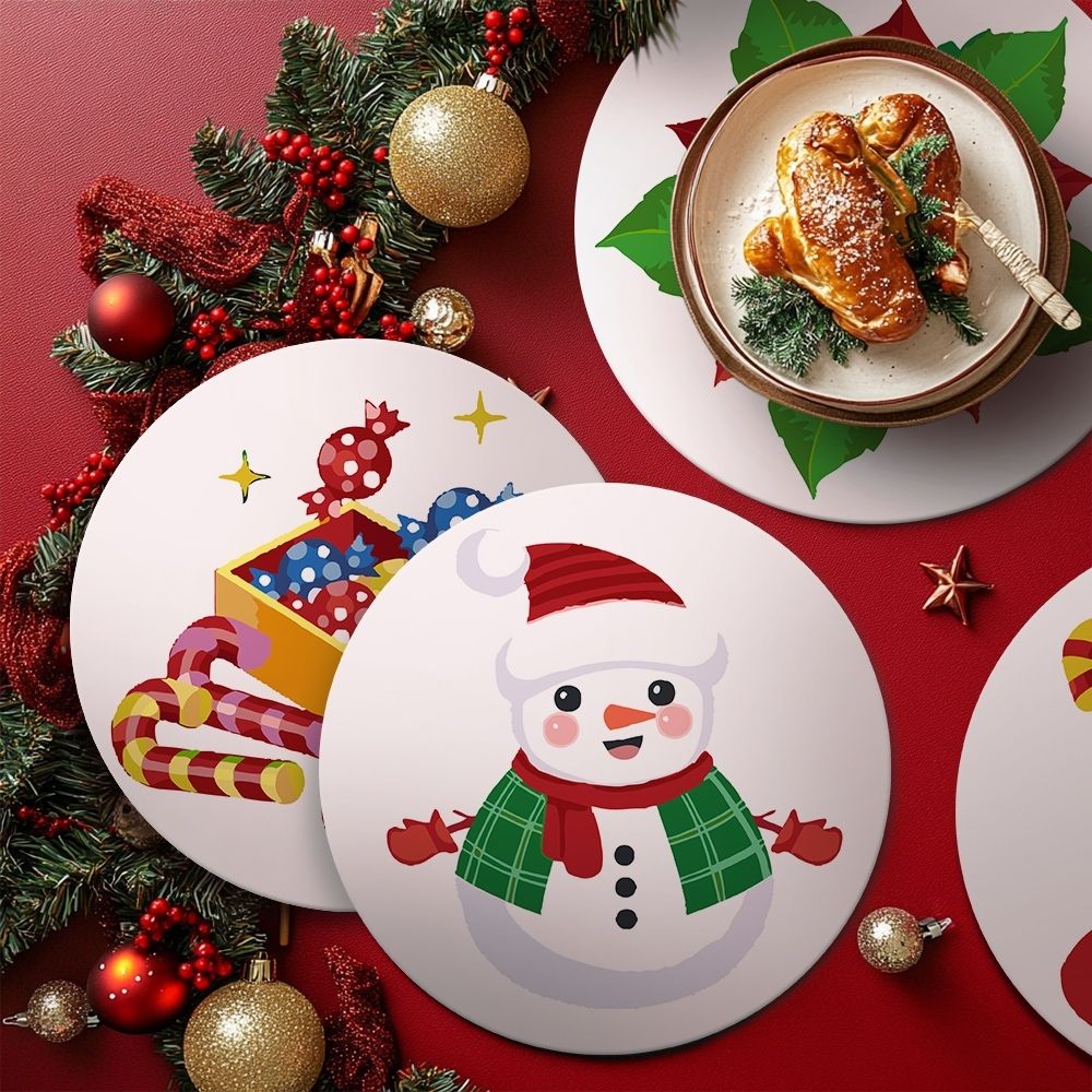Paint by numbers 8" Placemats (4 pieces) - Snowman