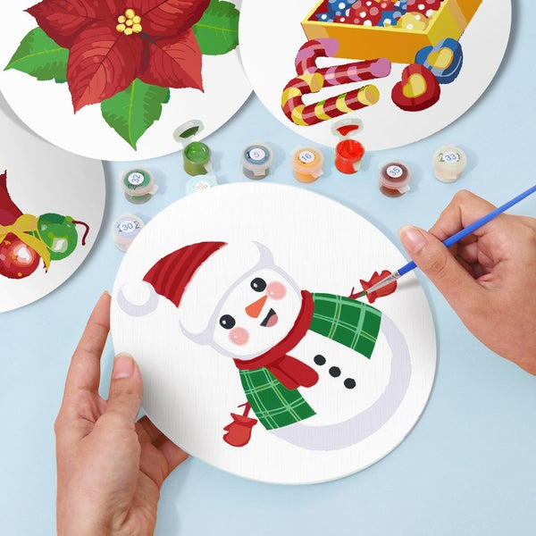 Paint by numbers 8" Placemats (4 pieces) - Snowman
