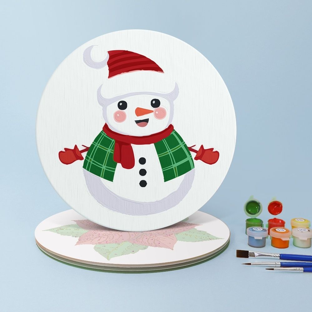Paint by numbers 8" Placemats (4 pieces) - Snowman