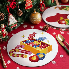 Load image into Gallery viewer, Paint by numbers 8" Placemats (4 pieces) - Snowman