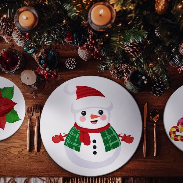 Paint by numbers 8" Placemats (4 pieces) - Snowman