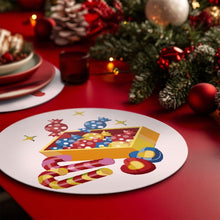 Load image into Gallery viewer, Paint by numbers 8" Placemats (4 pieces) - Snowman