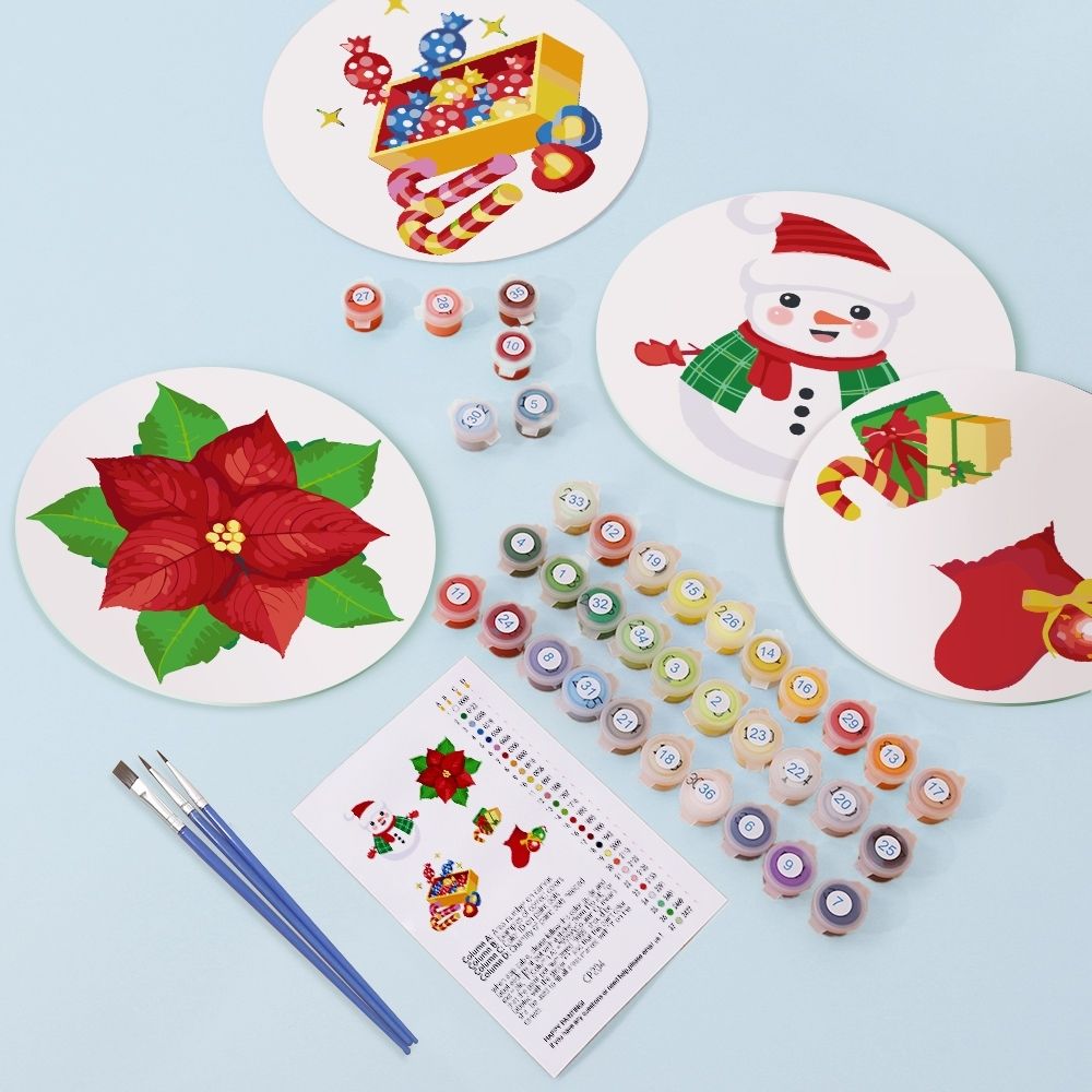 Paint by numbers 8" Placemats (4 pieces) - Snowman