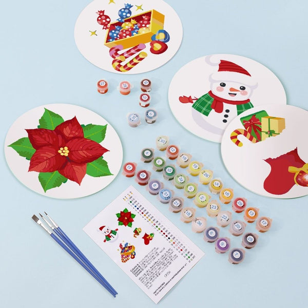 Paint by numbers 8" Placemats (4 pieces) - Snowman