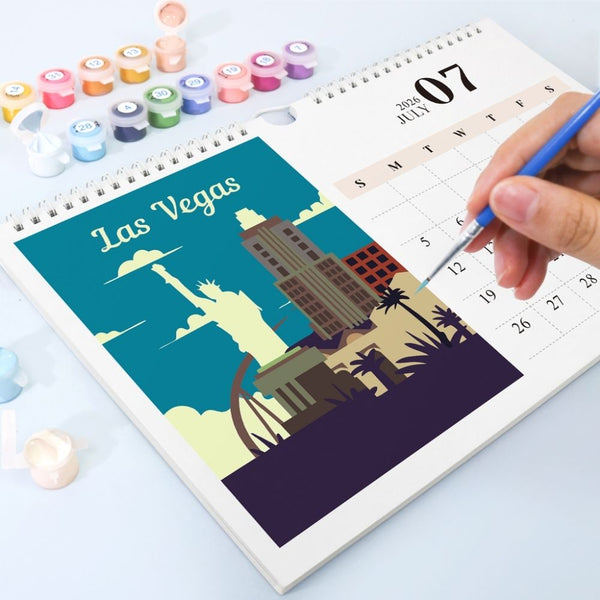 Paint by Numbers Calendar 2026 - Famous Landmarks