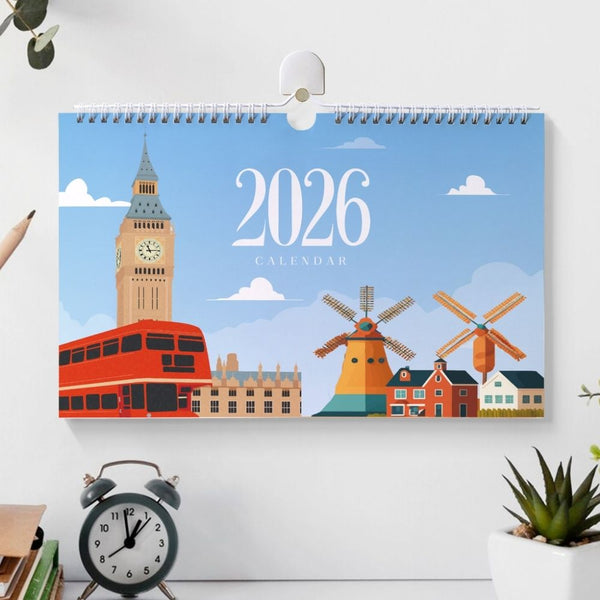 Paint by Numbers Calendar 2026 - Famous Landmarks