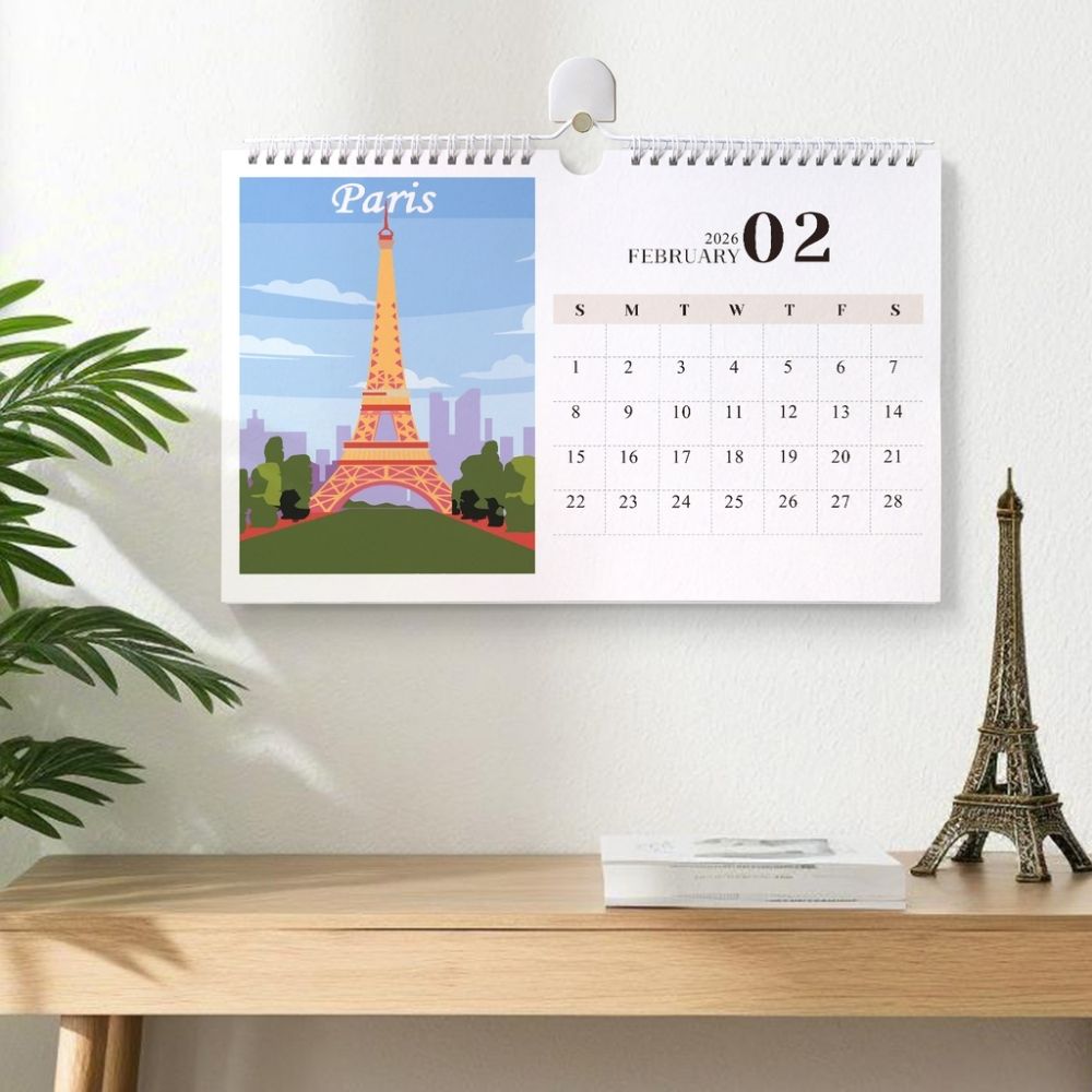 Paint by Numbers Calendar 2026 - Famous Landmarks