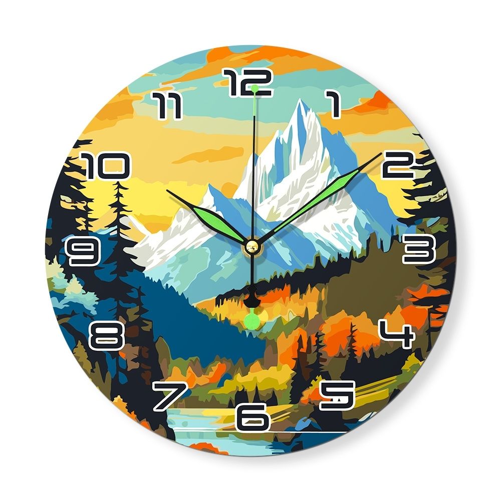 Paint by Numbers Clock - Twilight Mountain