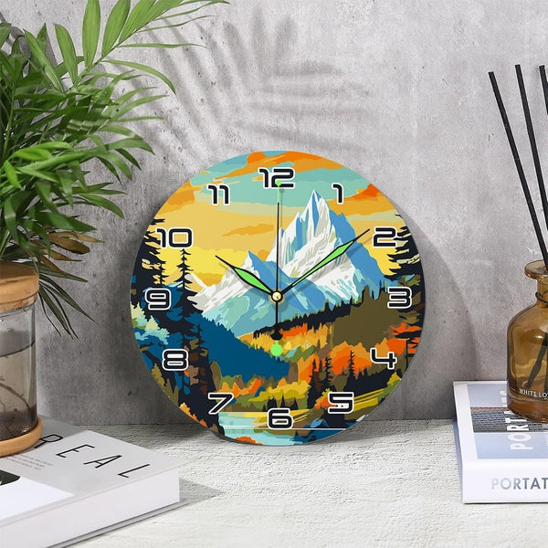 Paint by Numbers Clock - Twilight Mountain