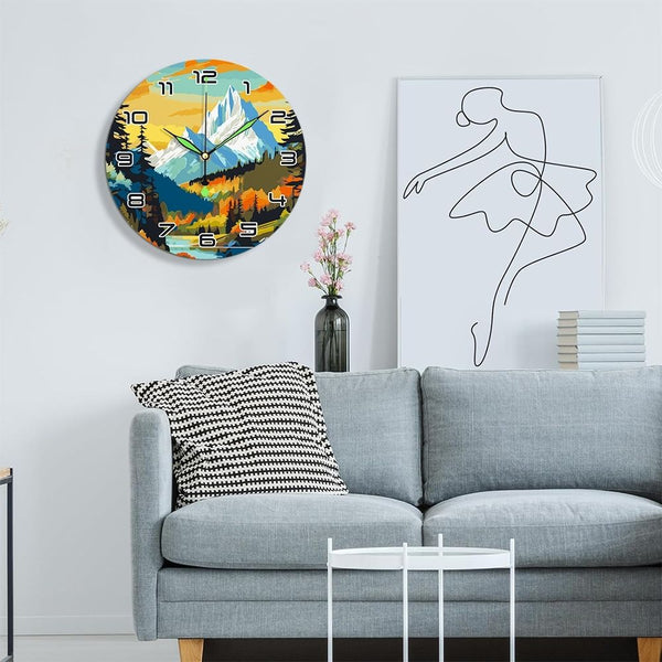 Paint by Numbers Clock - Twilight Mountain