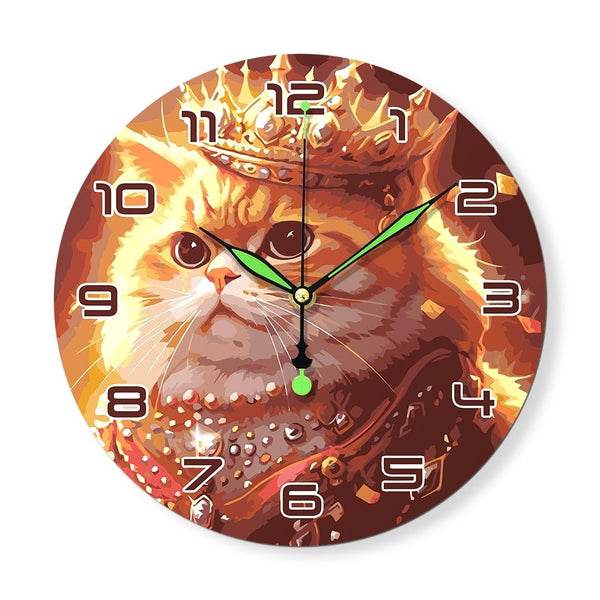 Paint by Numbers Clock - Royal Cat