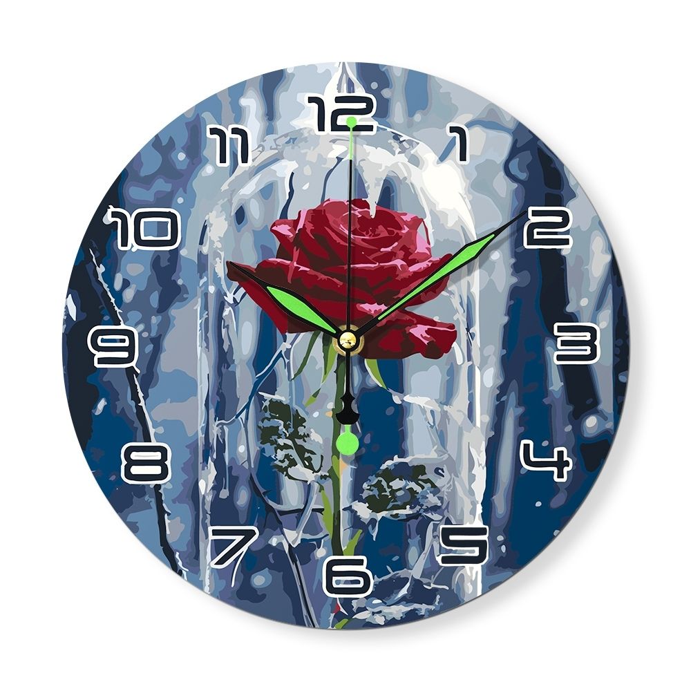 Paint by Numbers Clock - Enchanted Rose