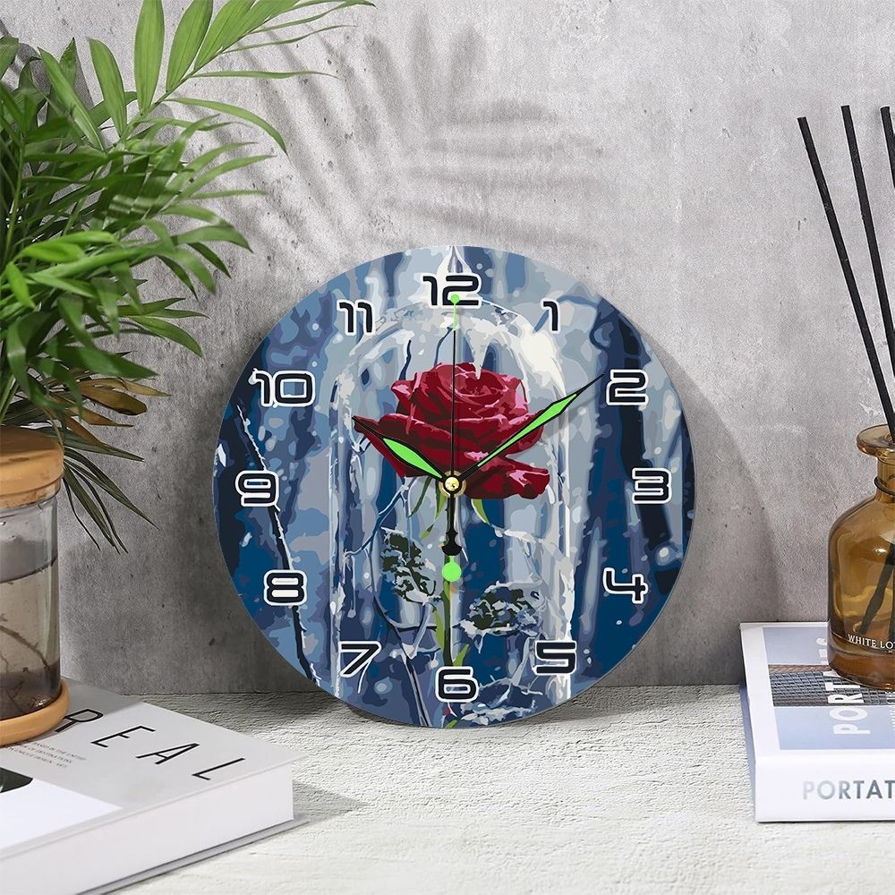 Paint by Numbers Clock - Enchanted Rose