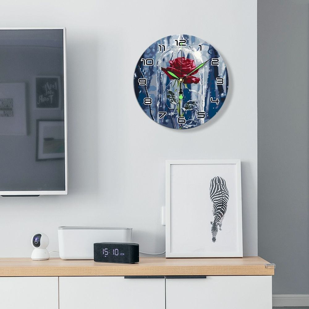 Paint by Numbers Clock - Enchanted Rose