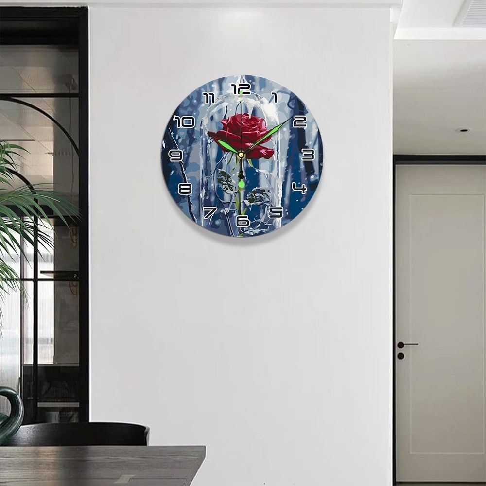 Paint by Numbers Clock - Enchanted Rose