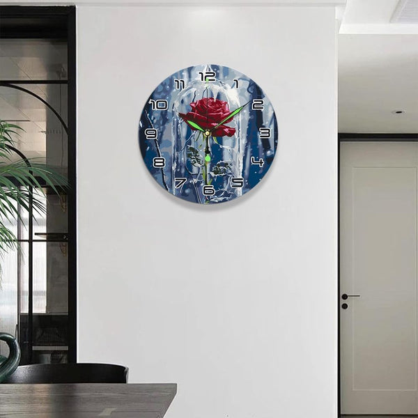 Paint by Numbers Clock - Enchanted Rose