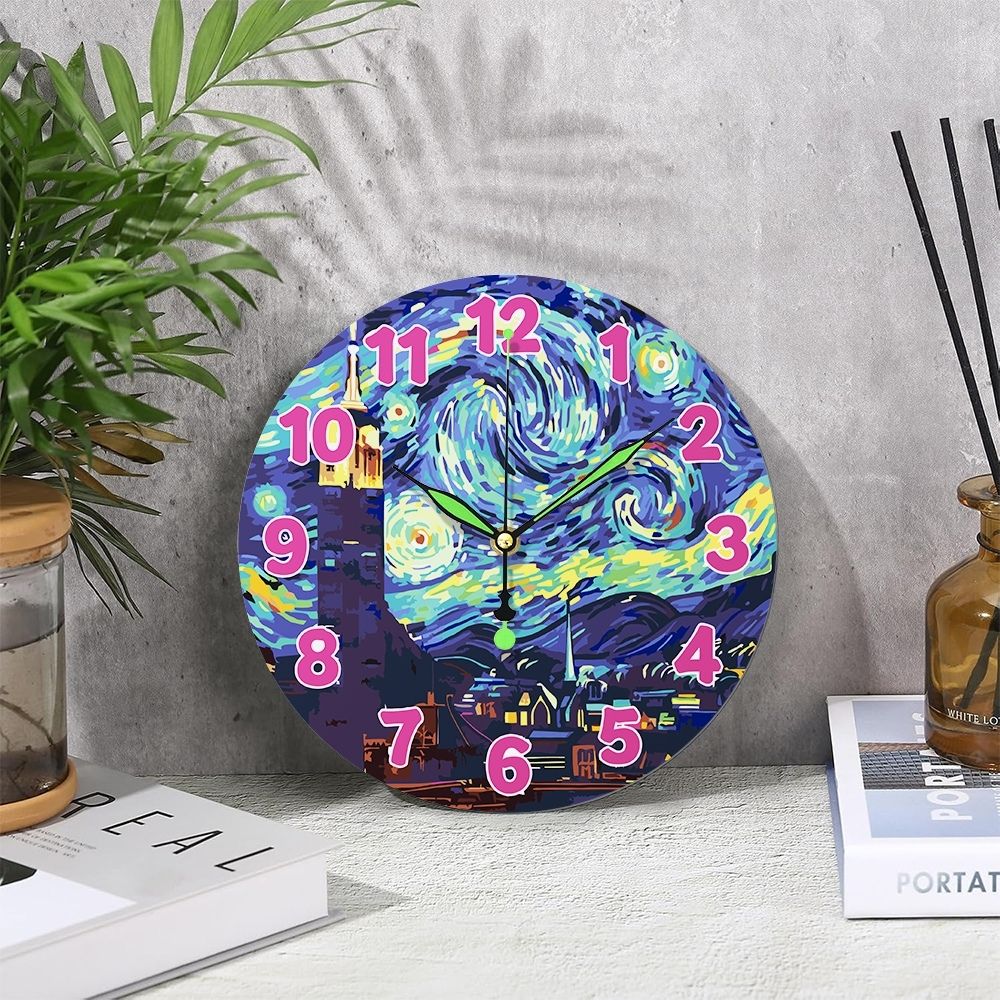 Paint by Numbers Clock - Starry Night