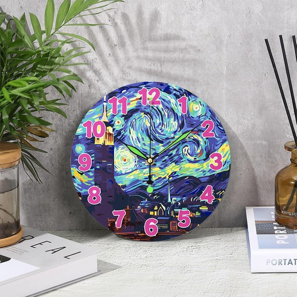 Paint by Numbers Clock - Starry Night