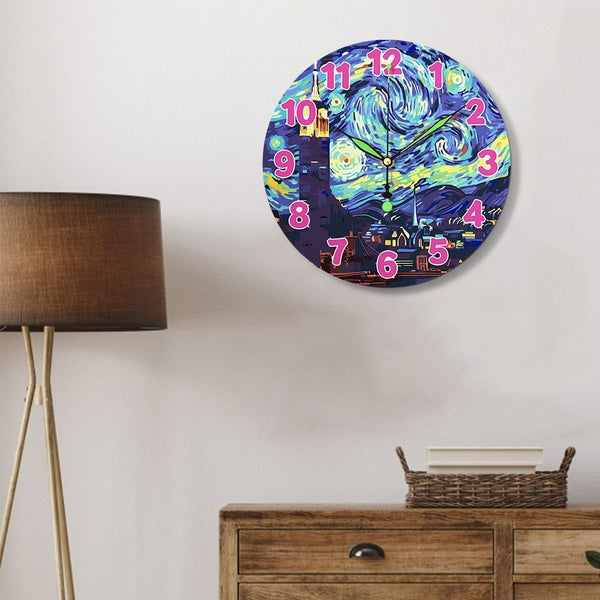 Paint by Numbers Clock - Starry Night