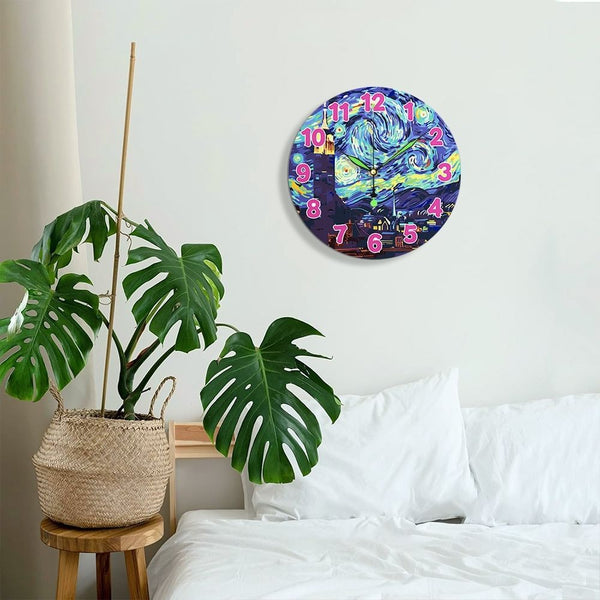 Paint by Numbers Clock - Starry Night