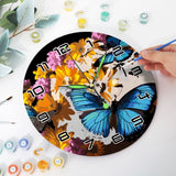 Paint by Numbers Clock - Butterflies & Flowers Figured'Art