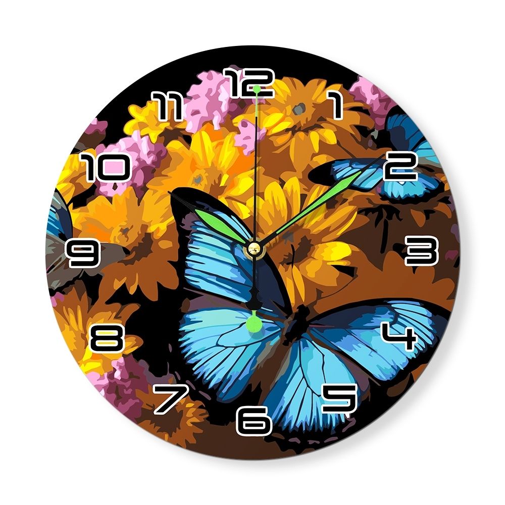 Paint by Numbers Clock - Butterflies & Flowers