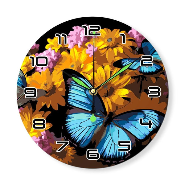 Paint by Numbers Clock - Butterflies & Flowers
