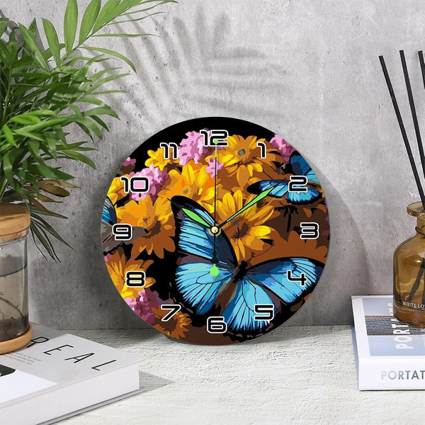 Paint by Numbers Clock - Butterflies & Flowers
