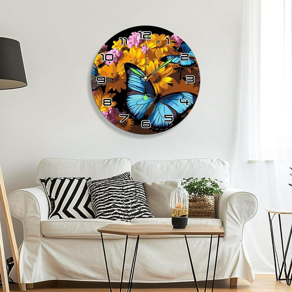 Paint by Numbers Clock - Butterflies & Flowers