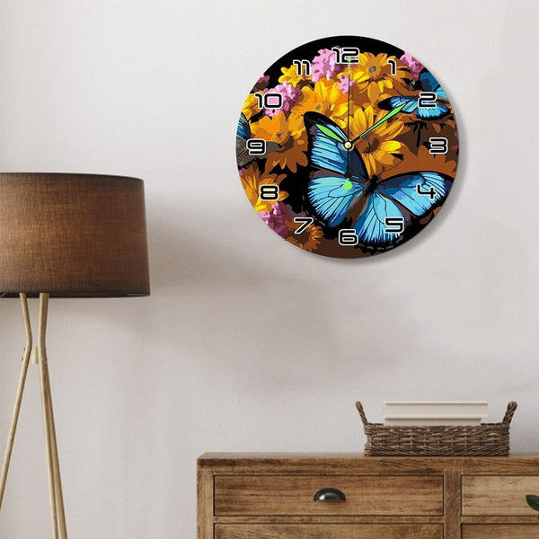 Paint by Numbers Clock - Butterflies & Flowers