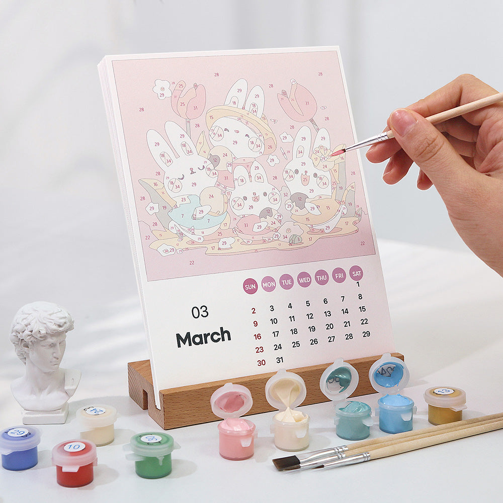 2025 Paint by numbers Calendar - Cute animals
