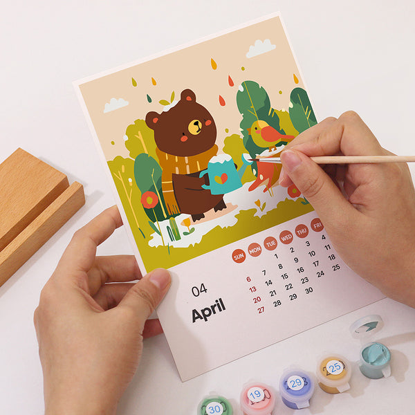 2025 Paint by numbers Calendar - Cute animals
