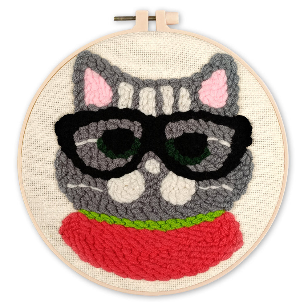 Punch Needle Kit - Nerdy Cat