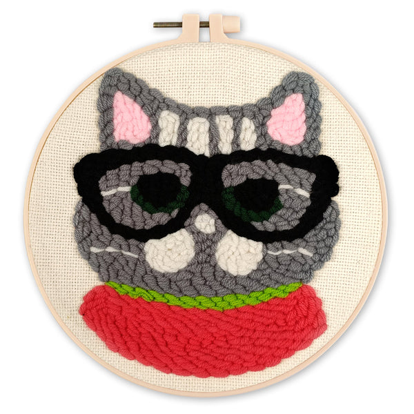 Punch Needle Kit - Nerdy Cat