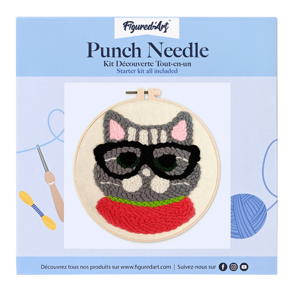 Punch Needle Kit - Nerdy Cat